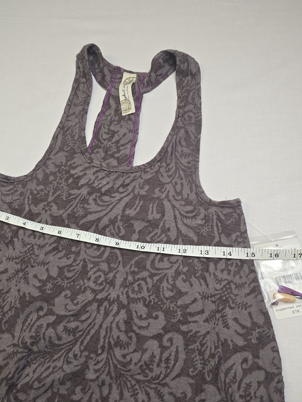 Free People Purple Patterned Racerback Tank - Picture 3 of 7